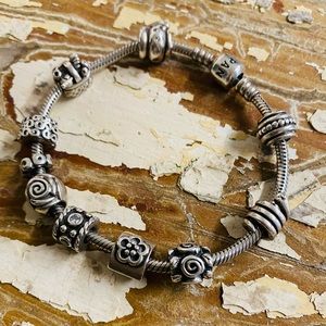 Authentic Pandora Bracelet & 10 Pandora Charms